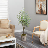 5’ Eucalyptus Artificial Tree in Farmhouse Planter by Nearly Natural