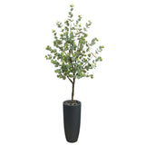 5’ Eucalyptus Artificial Tree in Gray Planter by Nearly Natural