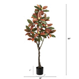 5’ Fall Magnolia Artificial Tree by Nearly Natural