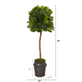 5’ Fiddle Leaf Artificial Tree in Metal Planter (Real Touch) by Nearly Natural