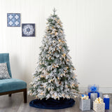 5' Flocked Vermont Mixed Pine Artificial Christmas Tree with 150 Clear LED Lights by Nearly Natural