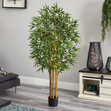 5' Multi Bambusa Bamboo Silk Tree by Nearly Natural