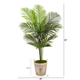 5’ Paradise Palm Artificial Tree in Farmhouse Planter by Nearly Natural