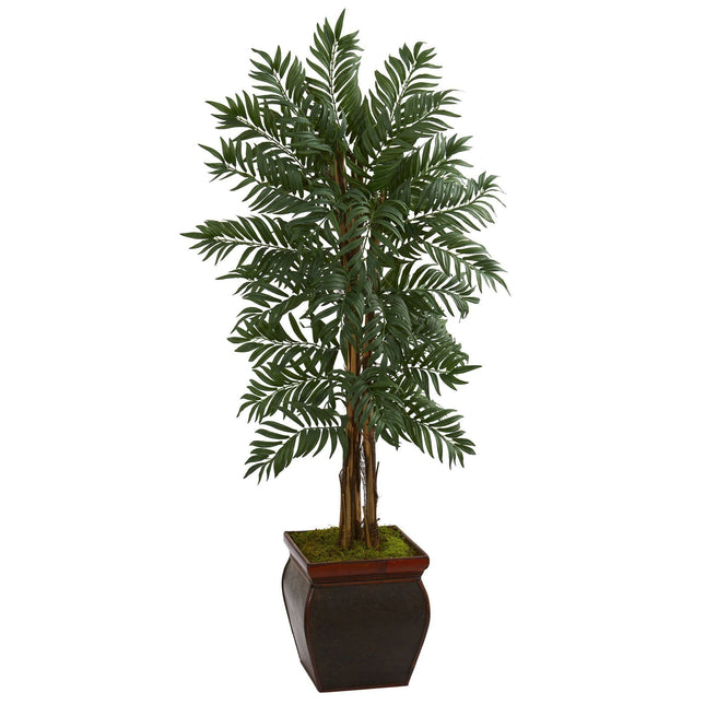 5’ Parlor Palm Artificial Tree in Decorative Planter by Nearly Natural