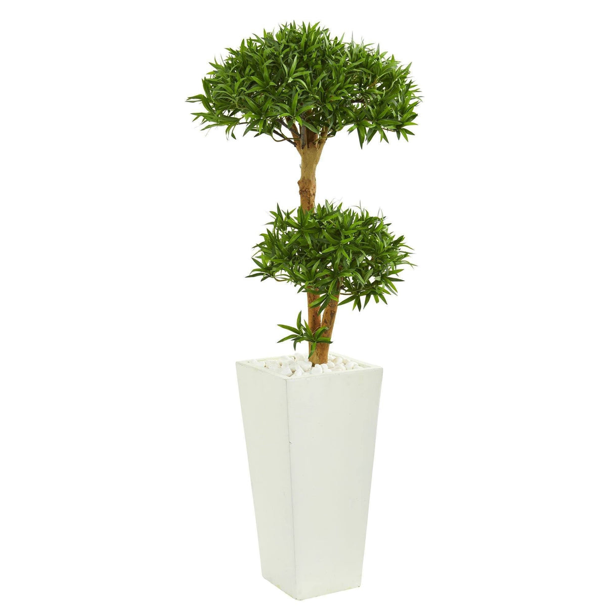 50” Bonsai Styled Podocarpus Artificial Tree in Tower Planter by Nearly Natural