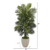 53” Areca Palm Artificial Plant in Sand Colored Planter by Nearly Natural