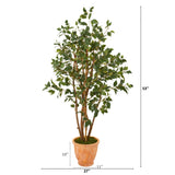 53” Ficus Artificial Tree in Terra-Cotta Planter by Nearly Natural