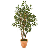 53” Ficus Artificial Tree in Terra-Cotta Planter by Nearly Natural