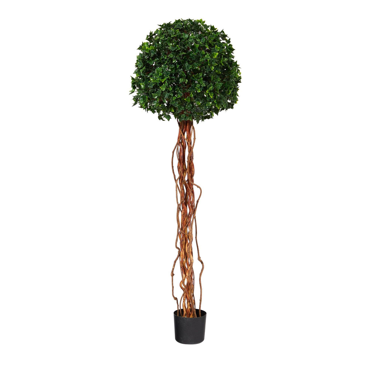 5.5’ English Ivy Single Ball Artificial Topiary Tree with Natural Trunk UV Resistant (Indoor/Outdoor) by Nearly Natural