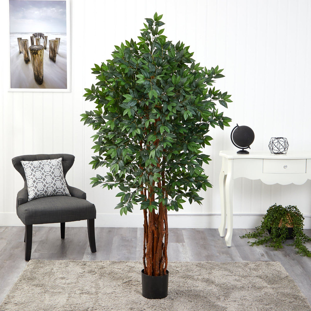 5.5’ Lychee Artificial Tree with Natural Trunk by Nearly Natural