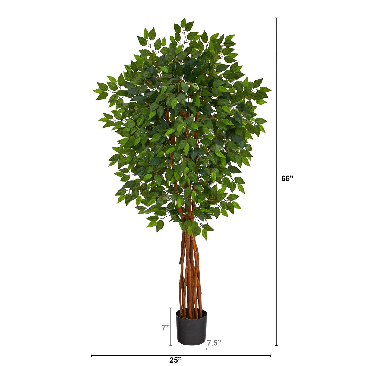 5.5’ Super DeluxeNatural Trunk Ficus Artificial Tree with by Nearly Natural