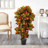 56” Croton Plant (Real Touch) by Nearly Natural