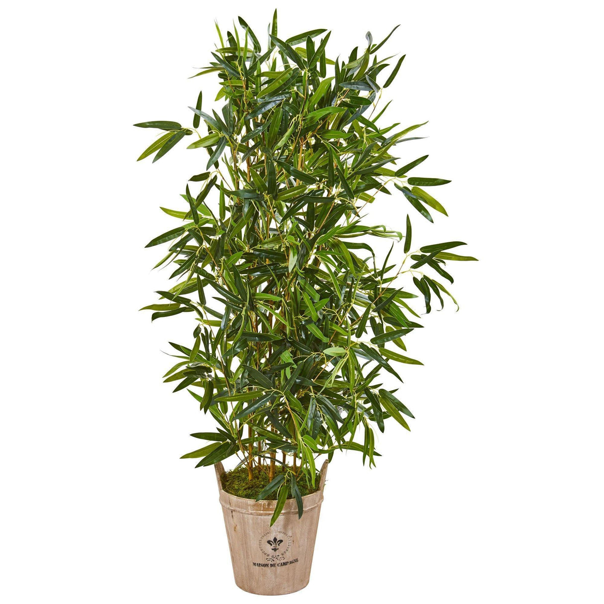 58” Bamboo Artificial Tree in Farmhouse Planter (Real Touch) by Nearly Natural