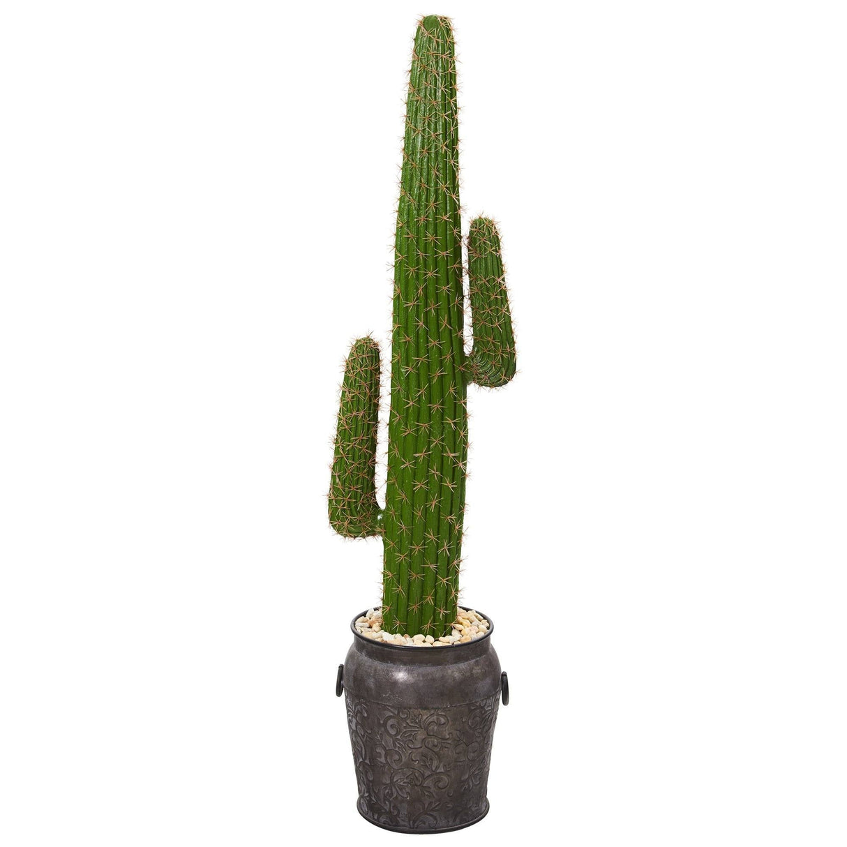 59” Cactus Artificial Plant in Metal Planter by Nearly Natural