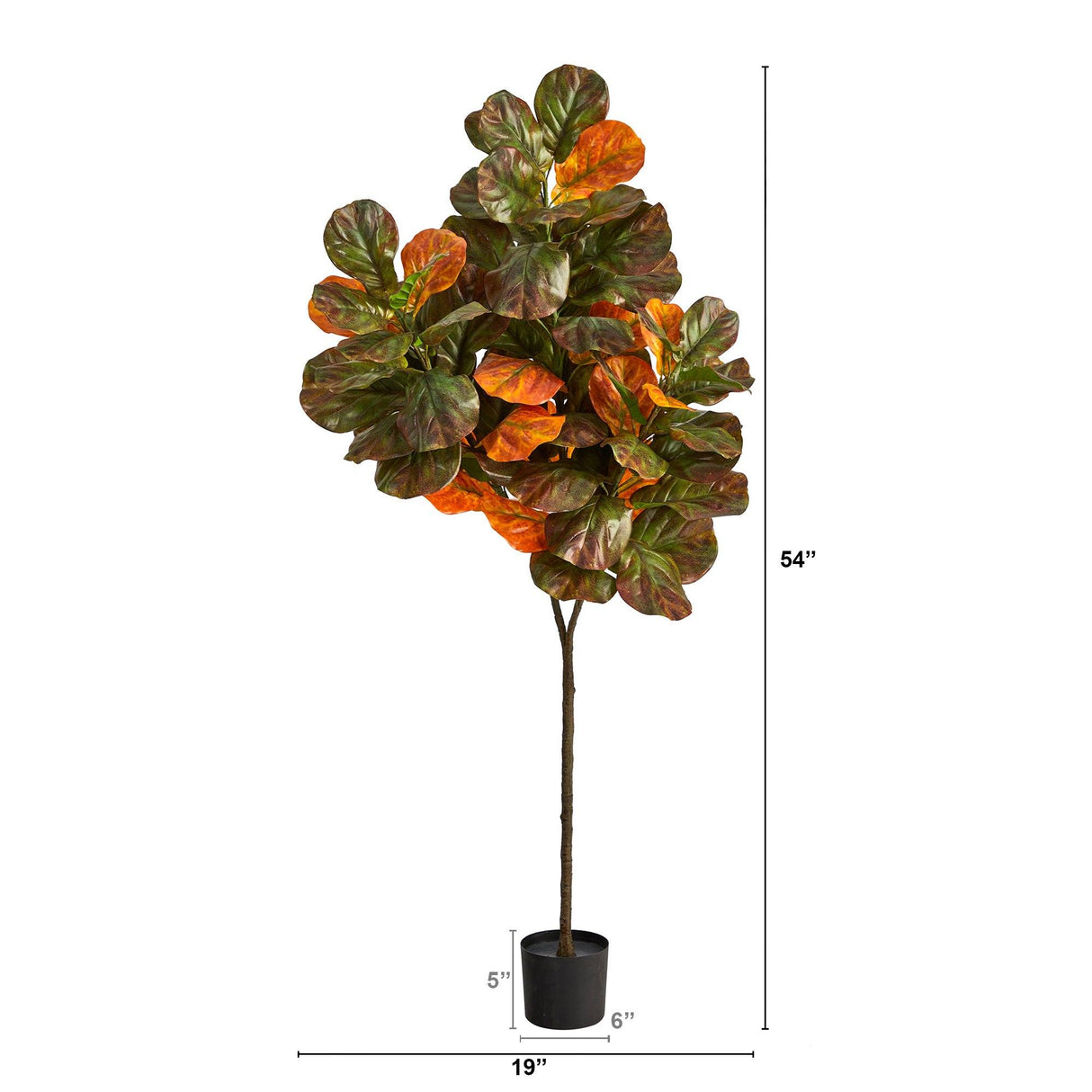 6’ Autumn Fiddle Leaf Artificial Tree by Nearly Natural