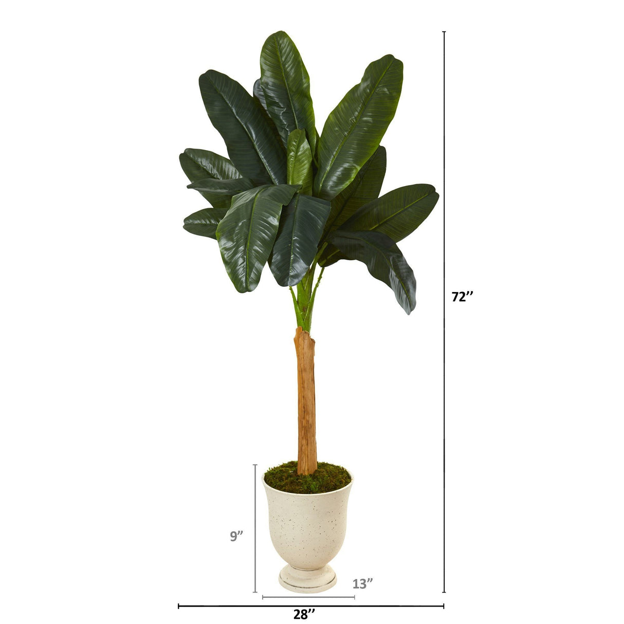 6’ Banana Artificial Tree in Decorative Urn by Nearly Natural