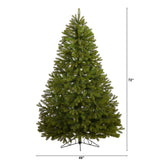 6' Cambridge Spruce Flat Back Artificial Christmas Tree with 350 Warm White (Multifunction) LED Lights and 642 Bendable Branches by Nearly Natural