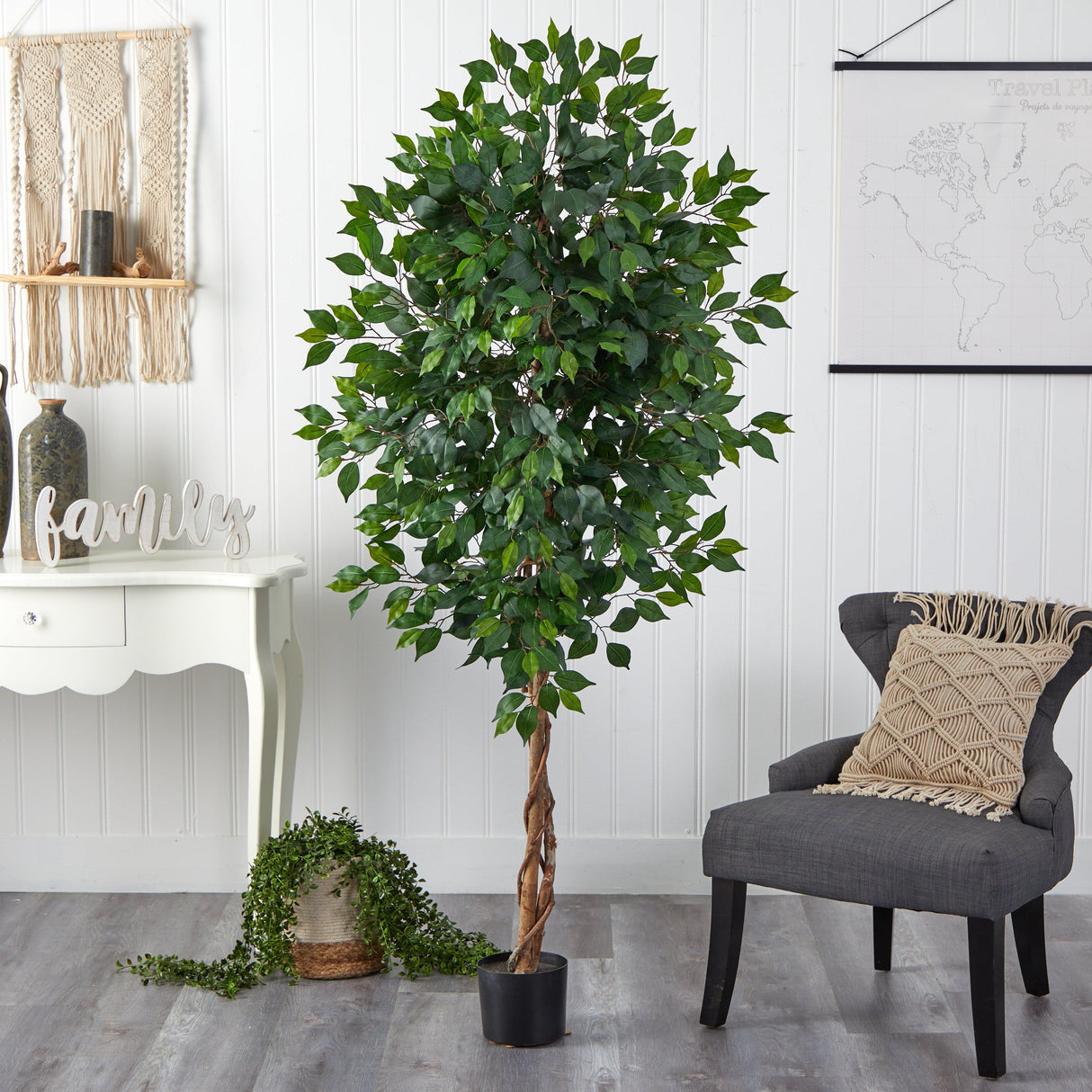 6’ Ficus Artificial Tree in Nursery Planter by Nearly Natural