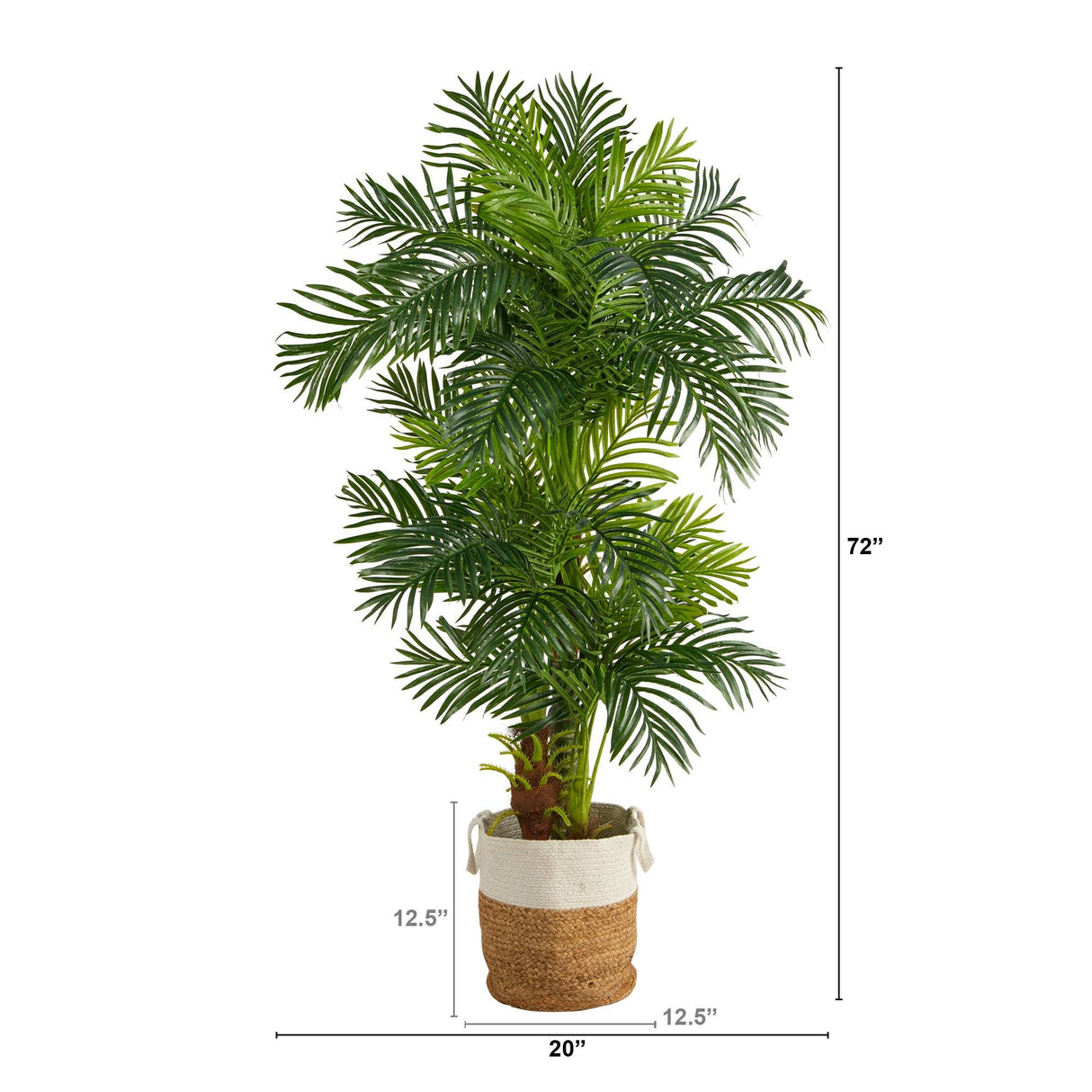 6’ Hawaii Artificial Palm Tree in Handmade Natural Jute and Cotton Planter by Nearly Natural