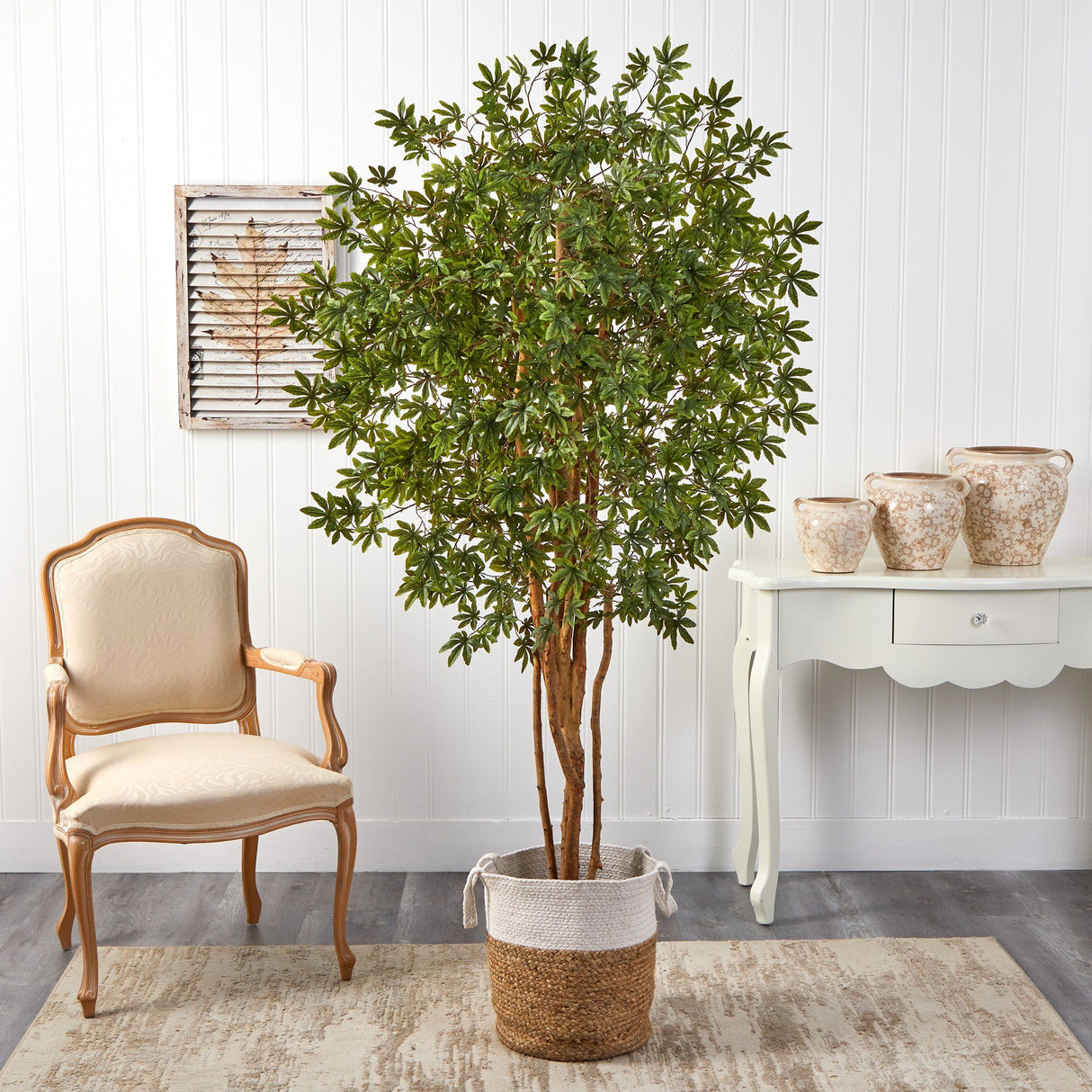 6’ Japanese Maple Artificial Tree in Handmade Natural Jute and Cotton Planter by Nearly Natural