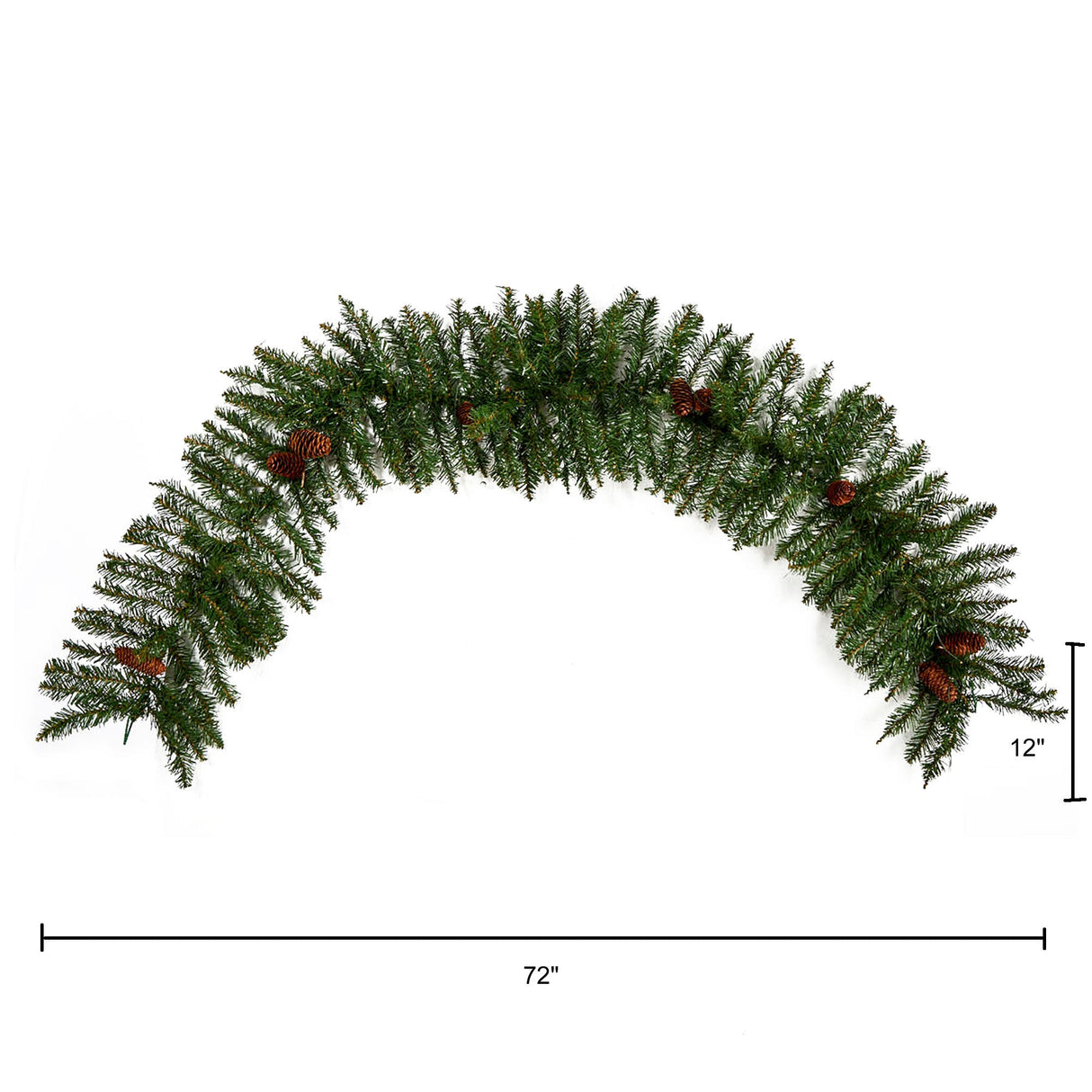 6' Mixed Alaskan Pines and Pinecones Artificial Christmas Garland 50 Warm White LED Lights by Nearly Natural