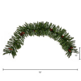 6' Mixed Alaskan Pines and Pinecones Artificial Christmas Garland 50 Warm White LED Lights by Nearly Natural