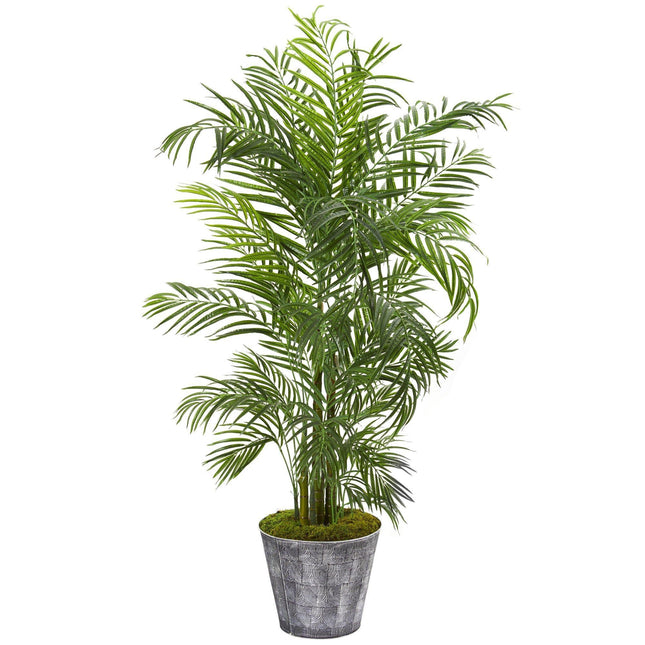 63” Areca Palm Artificial Tree in Decorative Planter (Indoor/Outdoor) by Nearly Natural