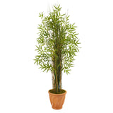 64” Bamboo Grass Artificial Plant in Terra-Cotta Planter by Nearly Natural