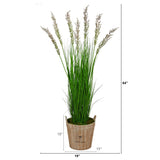 64” Wheat Grass Artificial Plant in Farmhouse Planter by Nearly Natural