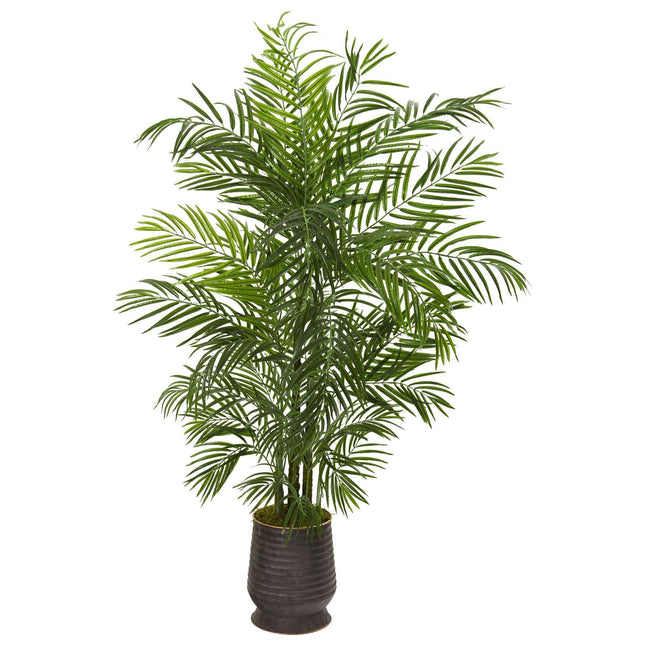 65” Areca Artificial Palm Tree in Decorative Planter(Indoor/Outdoor) by Nearly Natural