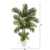 65” Areca Palm Artificial Tree in White Planter by Nearly Natural