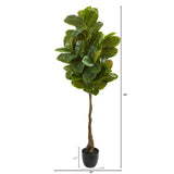 65” Artificial Rubber Leaf Tree (Real Touch) by Nearly Natural