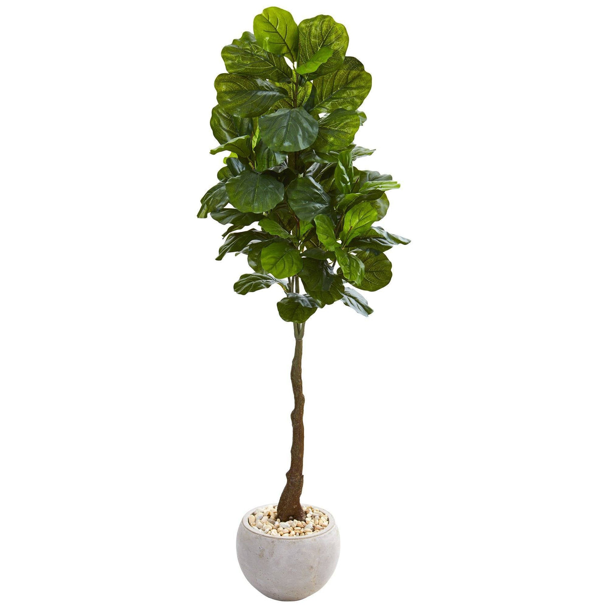 65” Fiddle Leaf Artificial Tree in Sand Colored Planter (Real Touch) by Nearly Natural