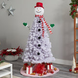 6.5’ Snowman Artificial Christmas Tree with 804 Bendable Branches by Nearly Natural