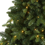 7’ Grand Teton Spruce Flat Back Artificial Christmas Tree with 220 Clear LED Lights and 953 Bendable Branches by Nearly Natural