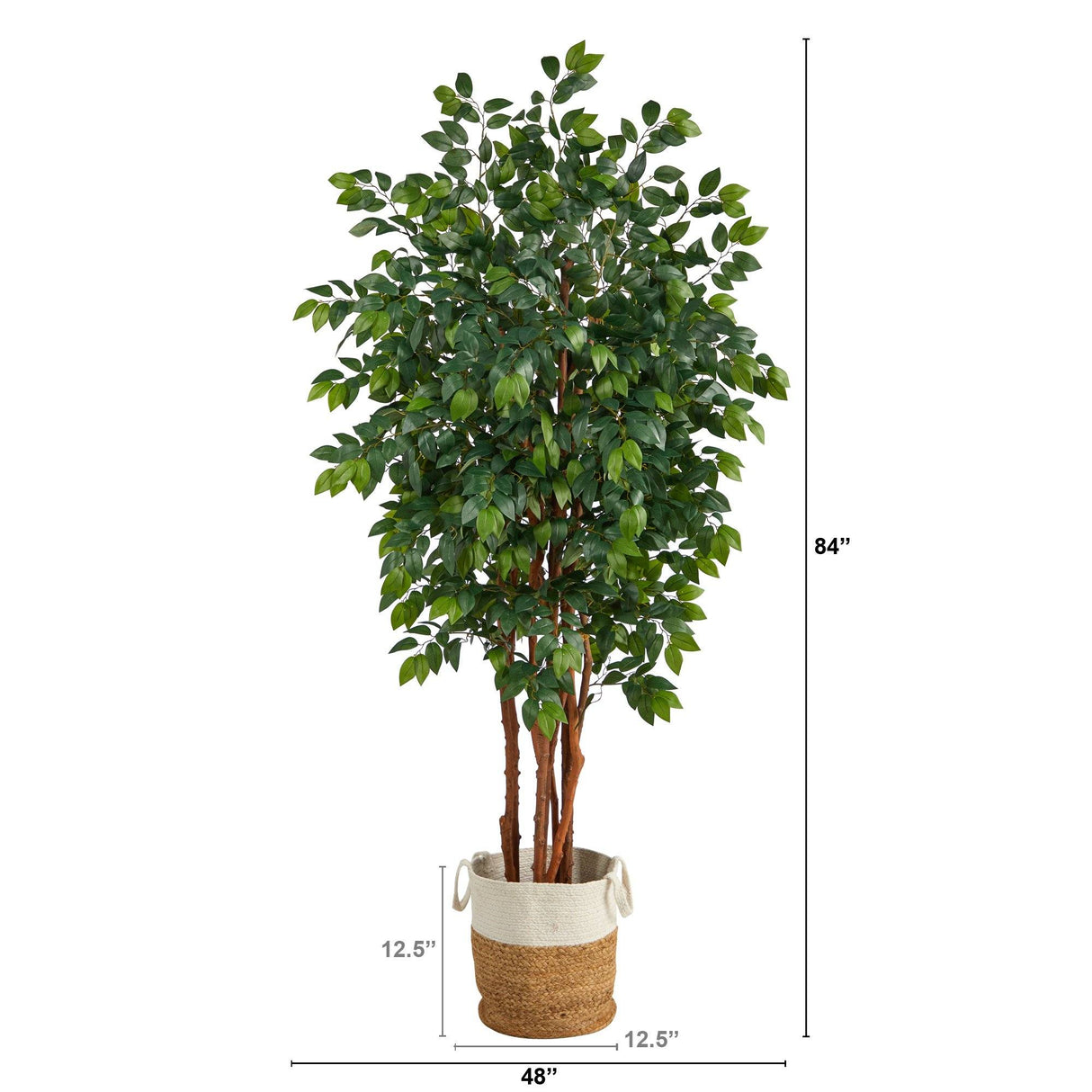 7’ Sakaki Artificial Tree in Handmade Natural Jute and Cotton Planter by Nearly Natural