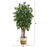 7’ Sakaki Artificial Tree in Handmade Natural Jute and Cotton Planter by Nearly Natural