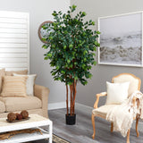 7’ Sakaki Silk Tree by Nearly Natural