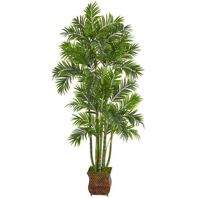 70” Areca Palm Artificial Tree in Metal Planter by Nearly Natural