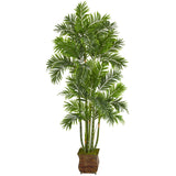 70” Areca Palm Artificial Tree in Metal Planter by Nearly Natural