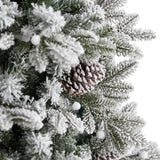 7.5' Flocked Alaskan Pre-Lit Artificial Christmas Tree 350 LED Lights and 2155 Bendable Branches by Nearly Natural