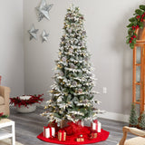 7.5' Flocked Alaskan Pre-Lit Artificial Christmas Tree 350 LED Lights and 2155 Bendable Branches by Nearly Natural