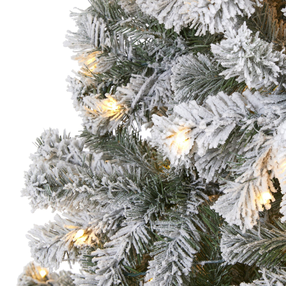 8' Flocked West Virginia Fir Artificial Christmas Tree with 500 Clear LED Lights by Nearly Natural