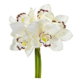 9” Cymbidium Orchid Artificial Flower Bundle (Set of 6) by Nearly Natural