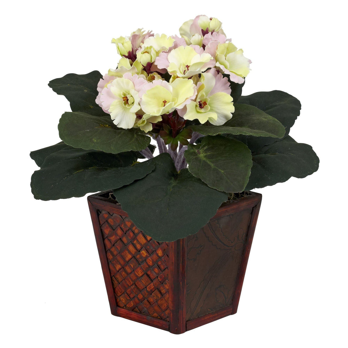 African Violet w/Vase Silk Plant (Set of 2) by Nearly Natural