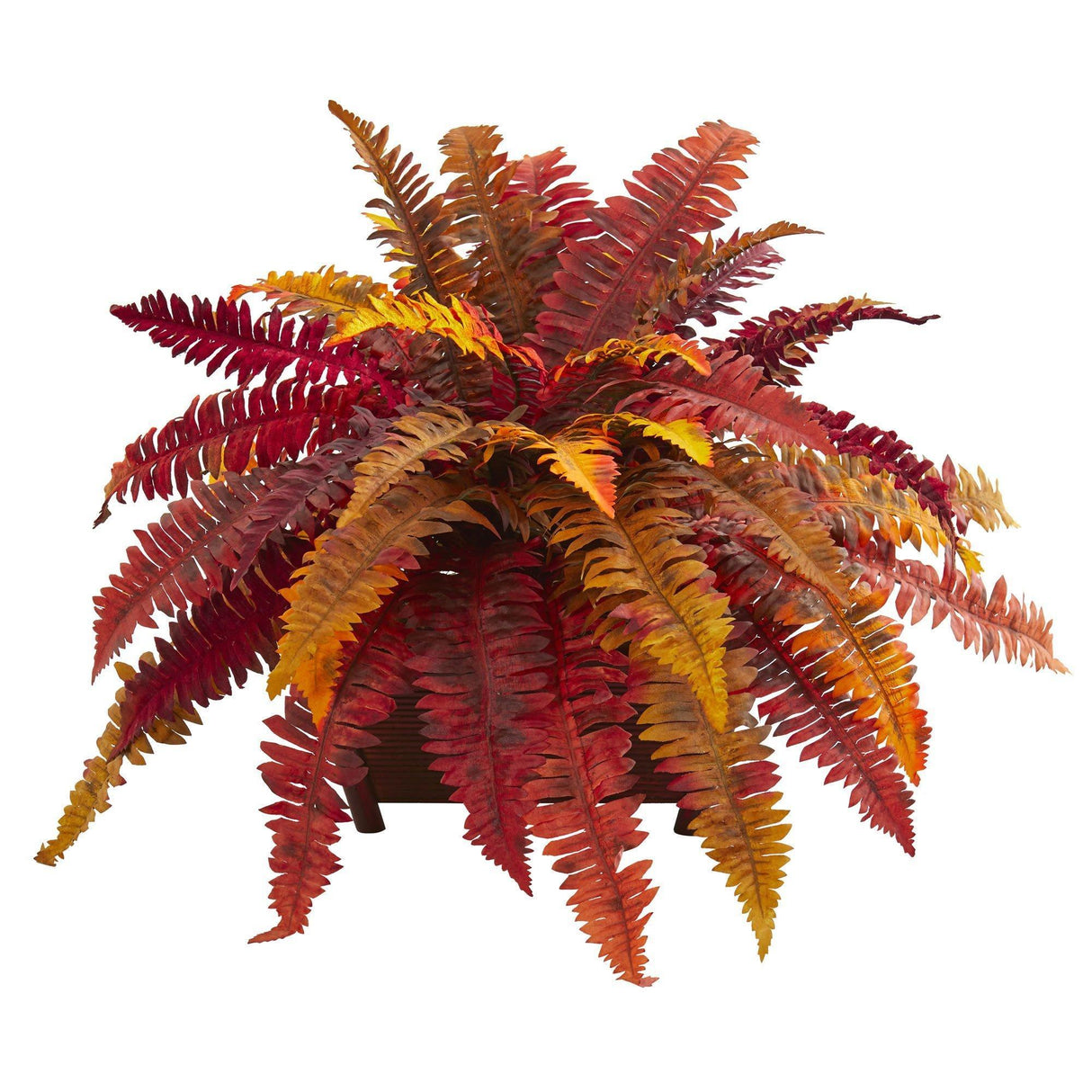 Autumn Boston Fern Artificial Plant in Planter by Nearly Natural