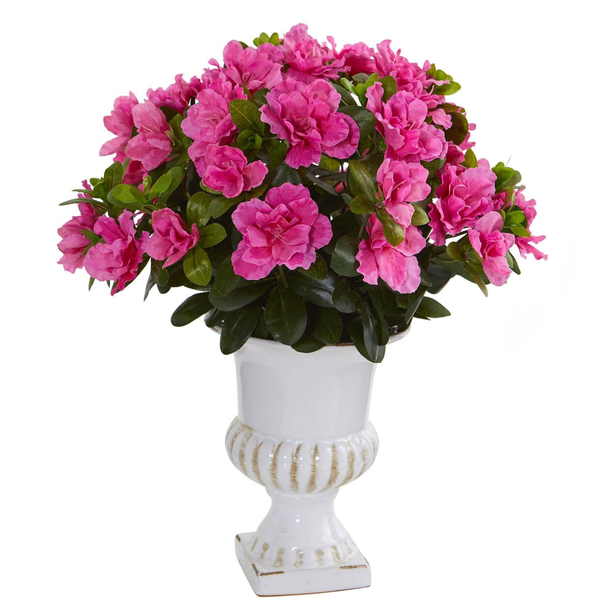 Azalea Artificial Plant in White Urn by Nearly Natural