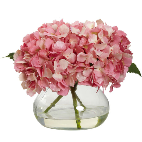 Artificial Blooming Hydrangea in Vase by Nearly Natural