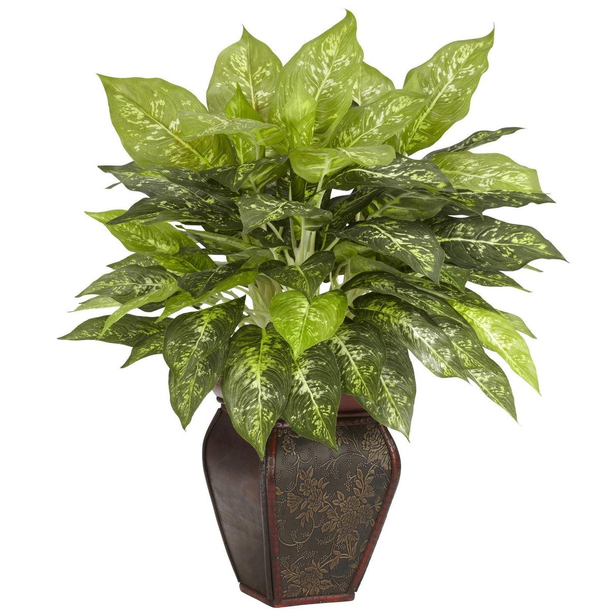 Dieffenbachia w/Decorative Vase Silk Plant by Nearly Natural