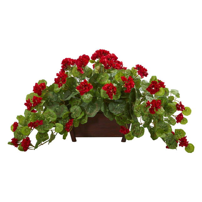 Geranium Artificial Plant in Decorative Planter by Nearly Natural